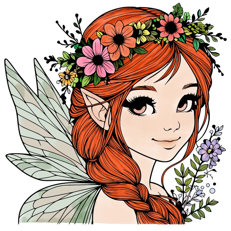 beautiful realistic fairy portrait