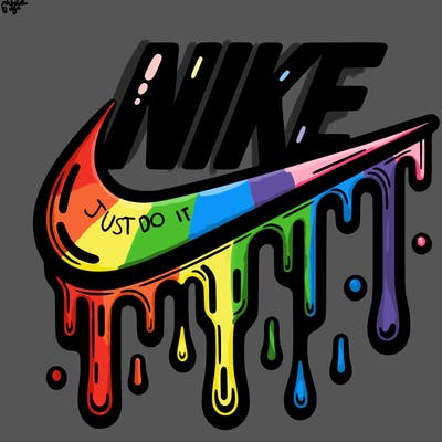 dripping nike logo