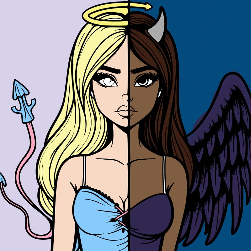 devil vs angel realistic girl