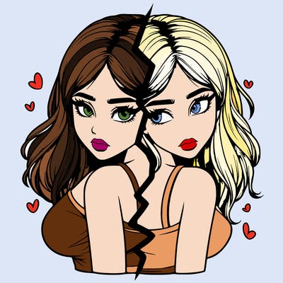 realistic girl split