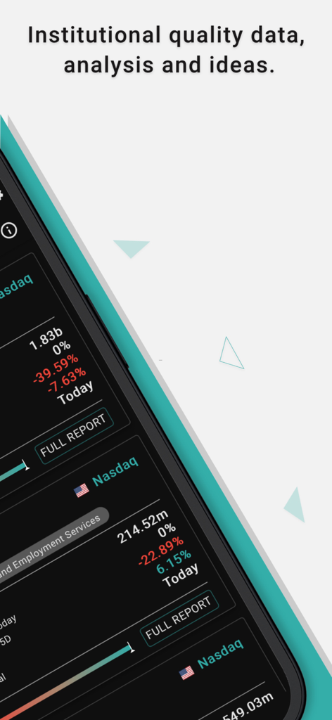 La aplicación ORTEX muestra datos del mercado de acciones y reportes de análisis de calidad institucional