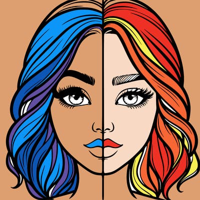 realistic girl split half