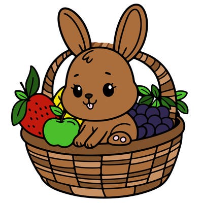 bunny in a fruit basket