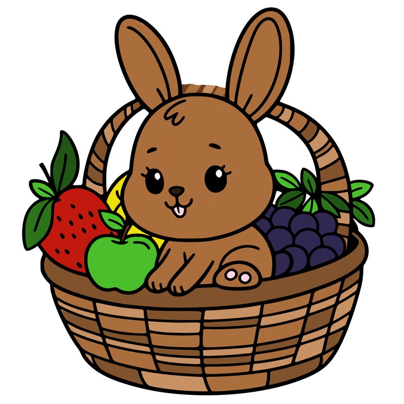 bunny in a fruit basket