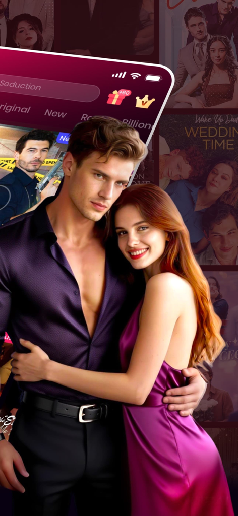 Tallflix: Short Dramas & Films - A couple embracing in a romantic scene from a short drama on the Tallflix mobile app interface