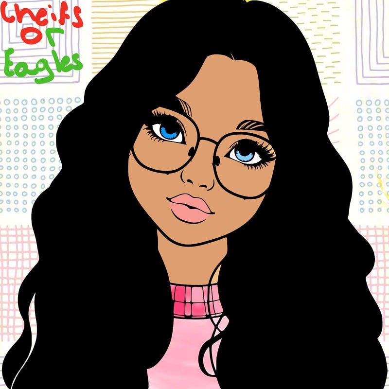 girl with long hair and freckles and glasses realistic