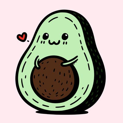 an avocado hugging an avocado