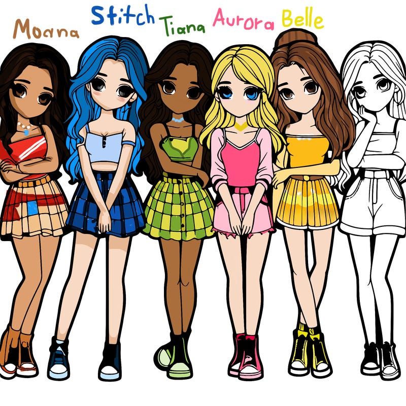 a group of girls realistic