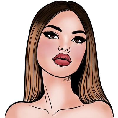 realistic woman with full lips