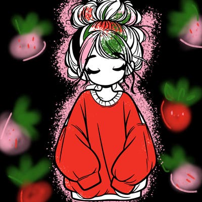 girl with baggy sweatshirt and messy bun