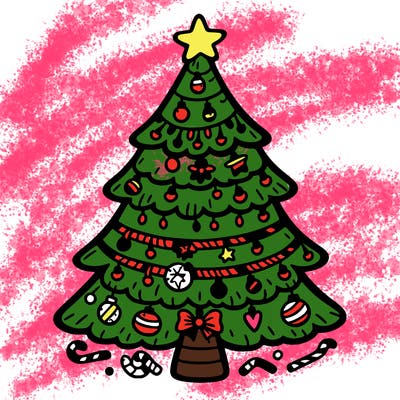 christmas tree with lots of details