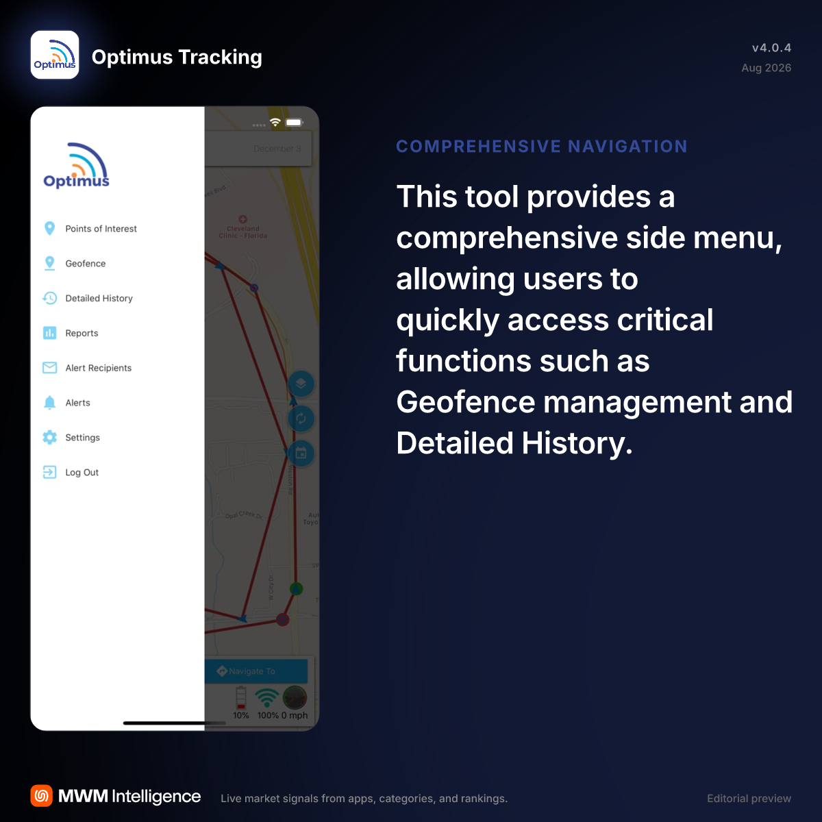 Optimus Tracking - Navigation App | MWM