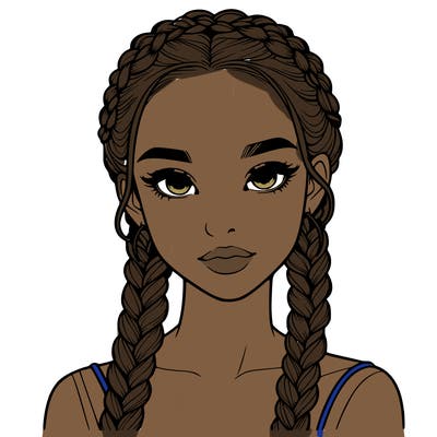realistic girl with braids