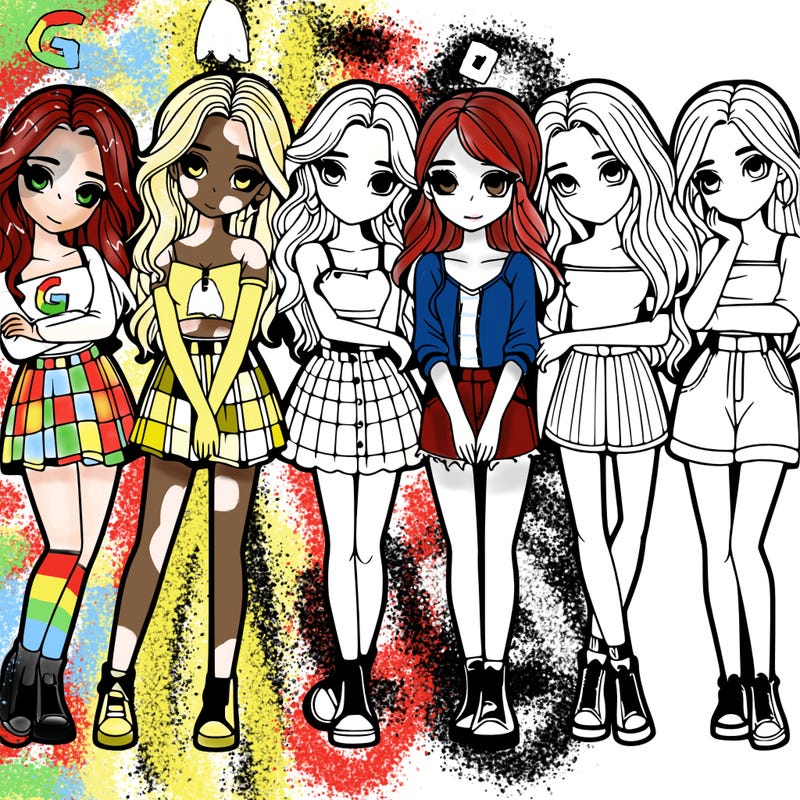 a group of girls realistic