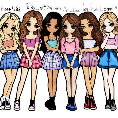 a group of girls realistic