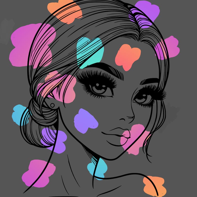 realistic girl with lashes