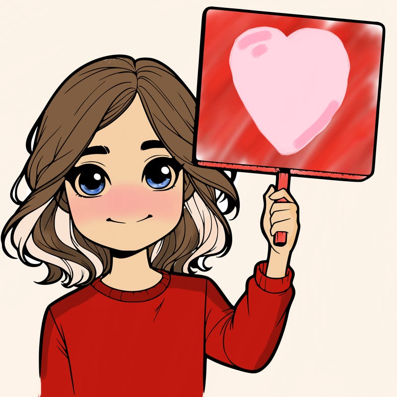 realistic girl holding up a sign