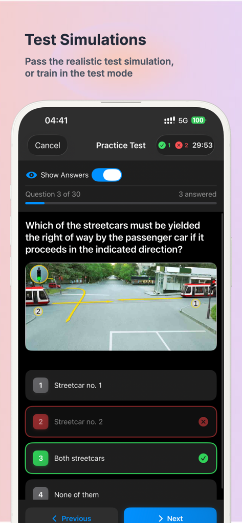 DriveX - Driver's License Exam - Una simulazione realistica del test teorico di guida per l'esame di patente georgiano con una domanda sulle regole del traffico