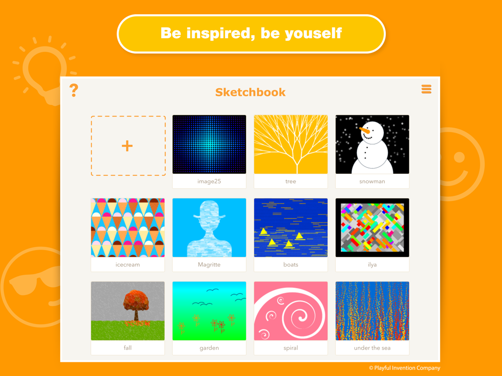 A gallery of diverse artistic images created using code in the TurtleArt sketchbook