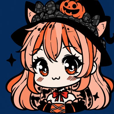 cute anime halloween girl