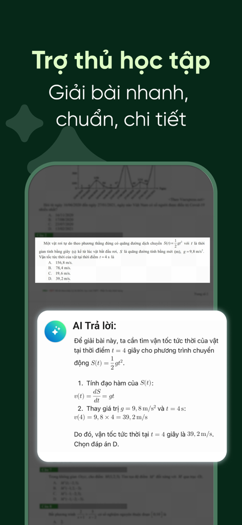 AI Hay – Smart Local AI - AI Hay app interface showing a detailed step by step math problem solution