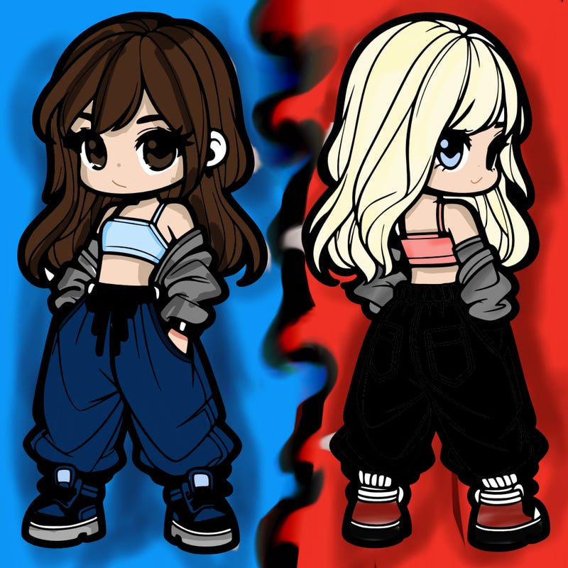 girl in crop top and baggy pants