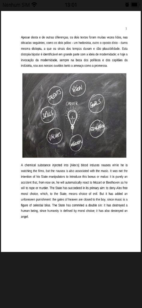 Preview of a PDF document containing text and an inserted image about career planning