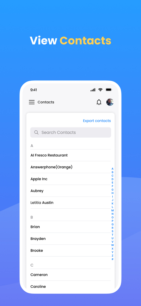 SpyX: Phone Monitoring App - SpyX app interface showing a list of monitored phone contacts