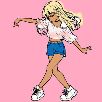 realistic girl danceing