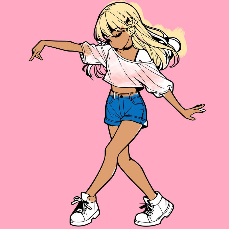 realistic girl danceing