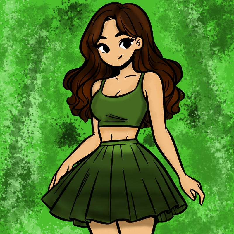 woman in a skirt and crop top