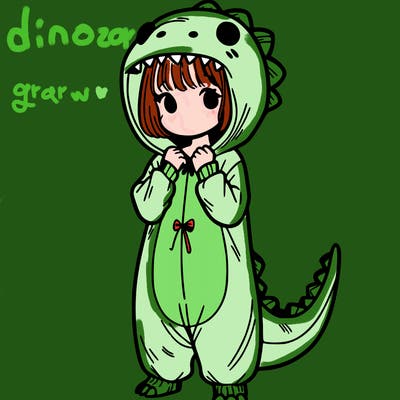 dino onesies on girl