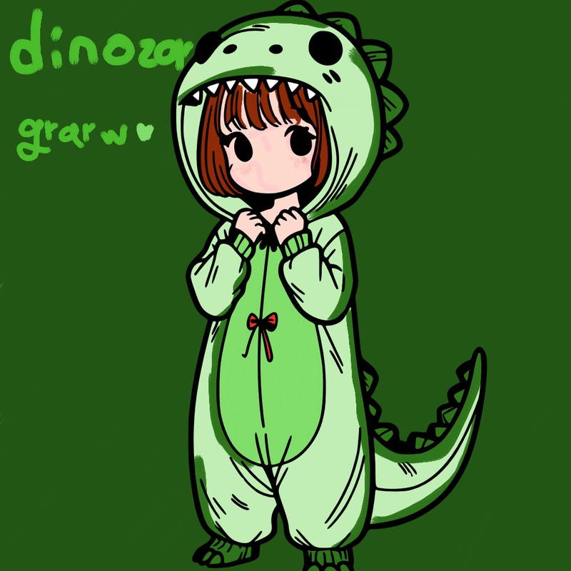 dino onesies on girl