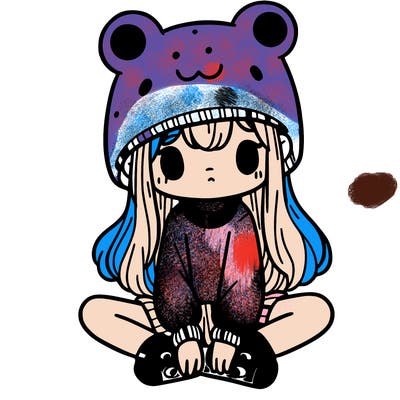 a girl wearing a frog hat and some frog socks