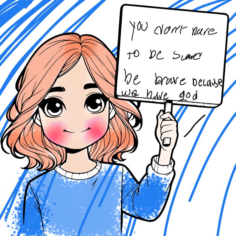 realistic girl holding up a sign