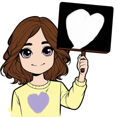 realistic girl holding up a sign