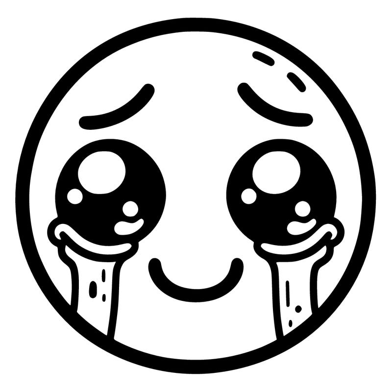 a joy emoji with sad eyes