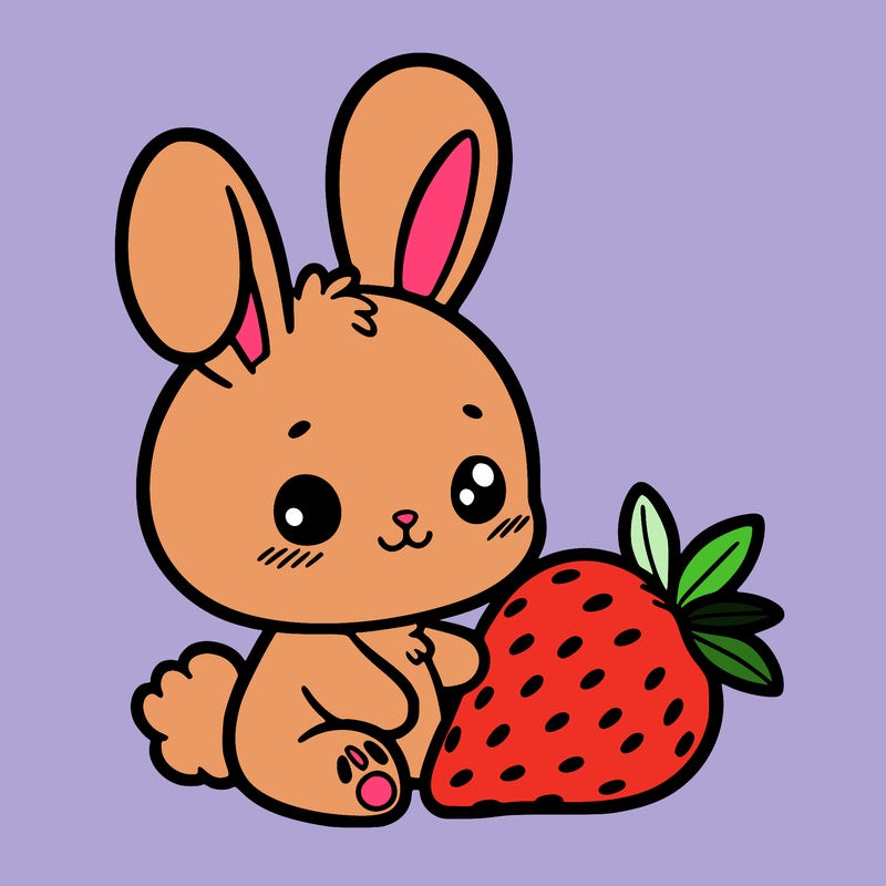 bunny with strawberry