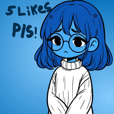 sad girl with glasses in a sweater