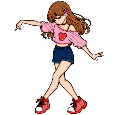 realistic girl danceing