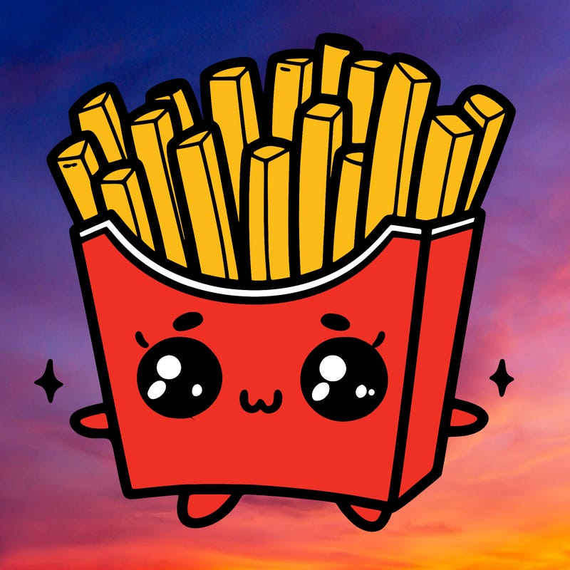 a cute. french fries