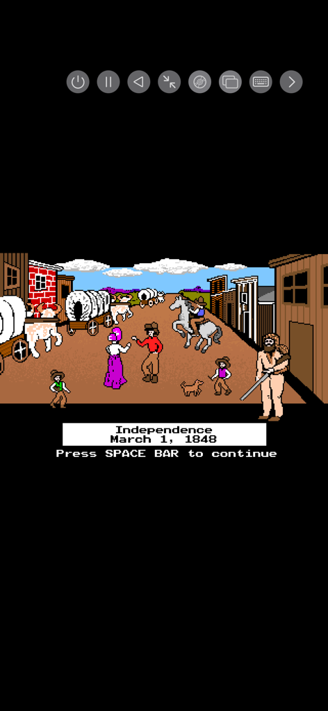 UTM SE retro PC emulator running a classic pixel art game on a mobile device