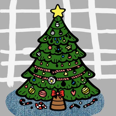 christmas tree with lots of details