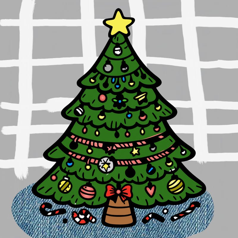 christmas tree with lots of details
