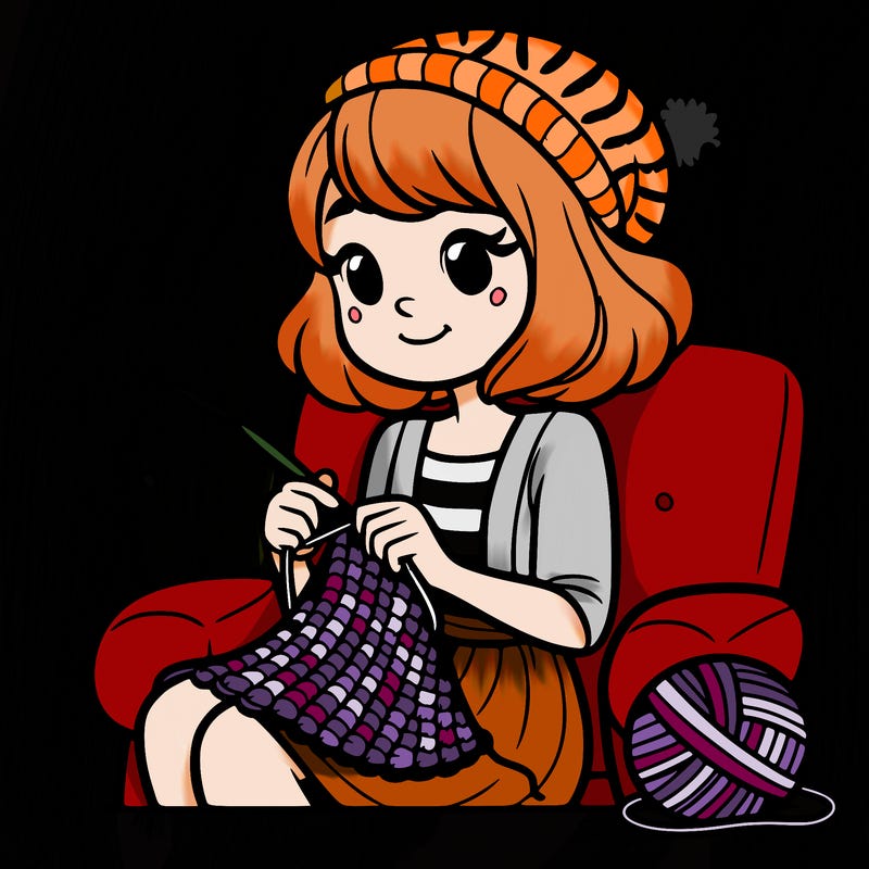 woman crocheting