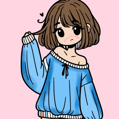 girl in baggy sweater hanging off her shoulder