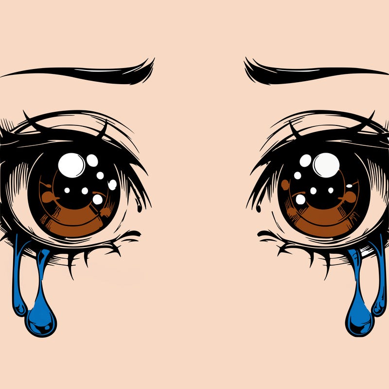 realistic eyes with tears