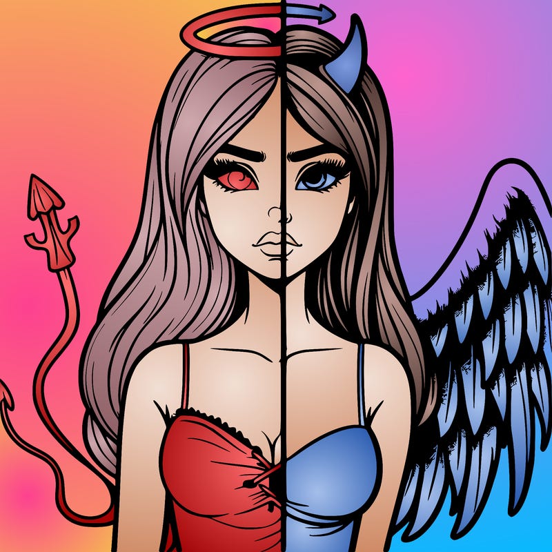 devil vs angel realistic girl