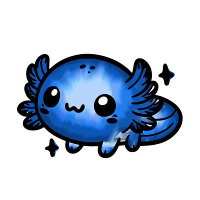 cute easy baby axolotl