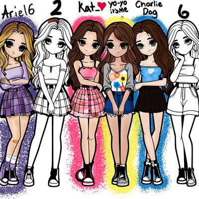 a group of girls realistic